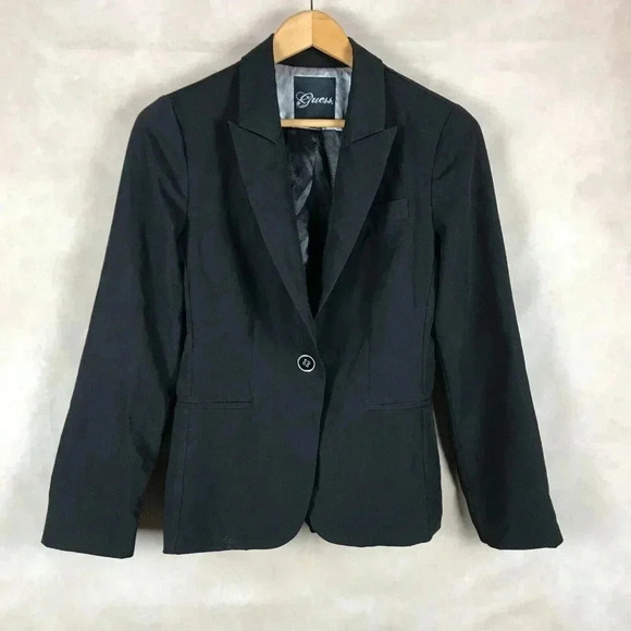 GUESS Women's Notch Collar Black Blazer Size MEDIUM - Picture 2 of 6